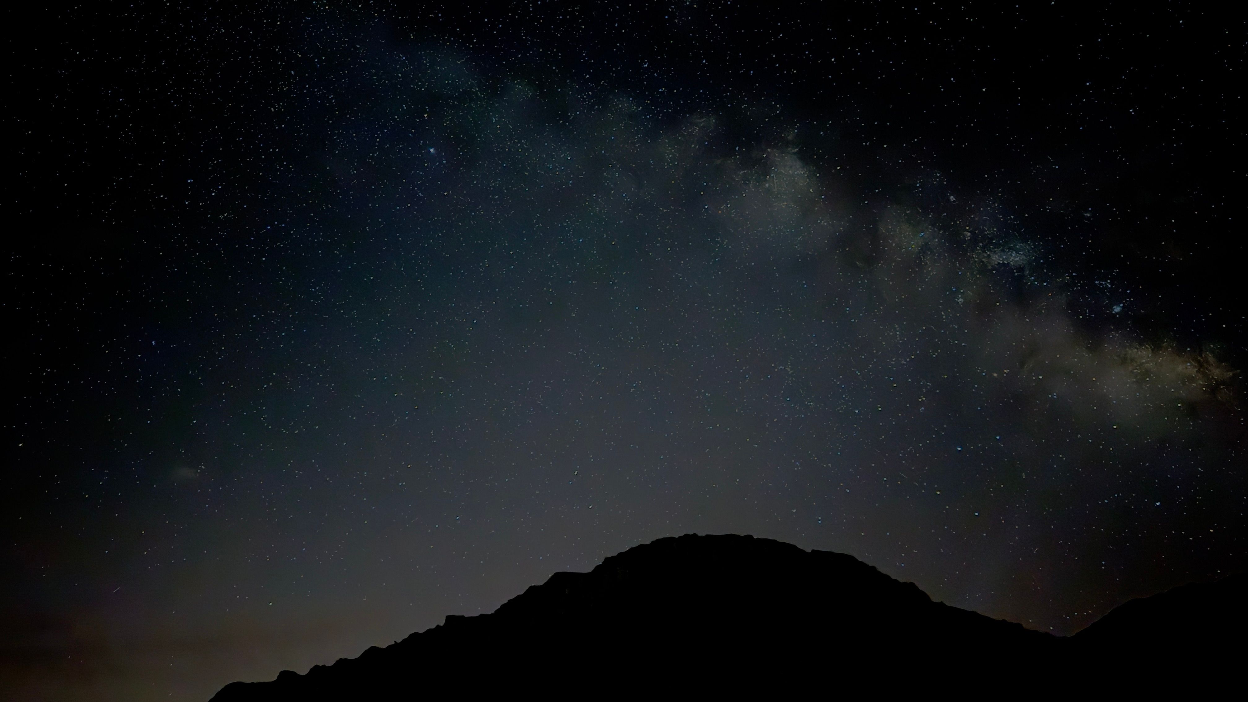 Starry Night Sky with Milky Way Over Mountain · Free Stock Photo