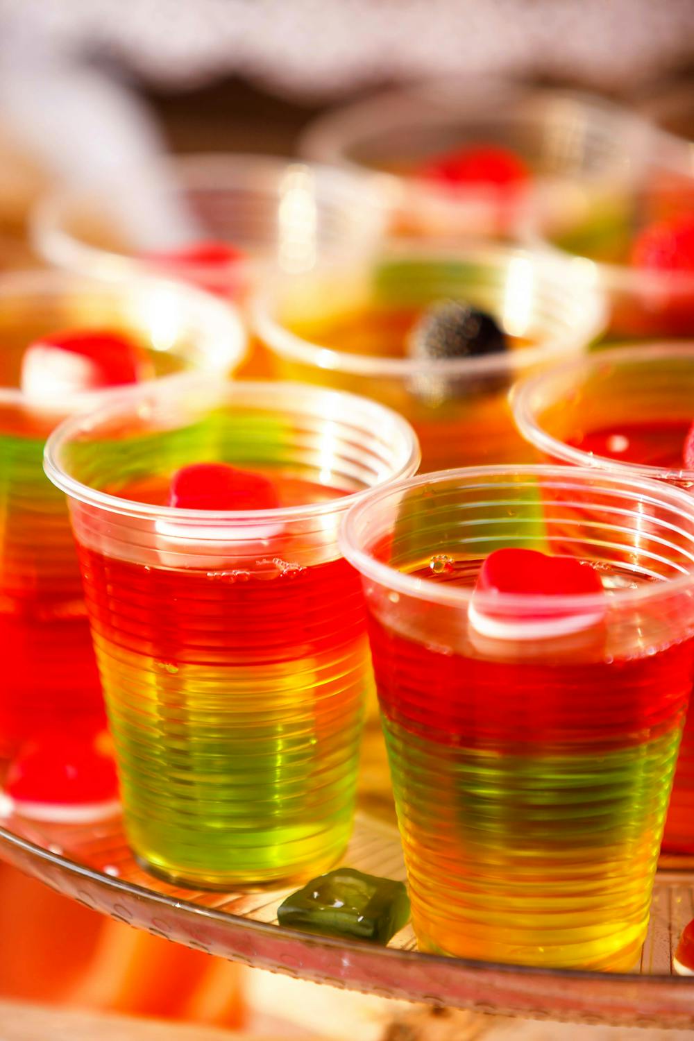 Festive Red and Green Jello Cups