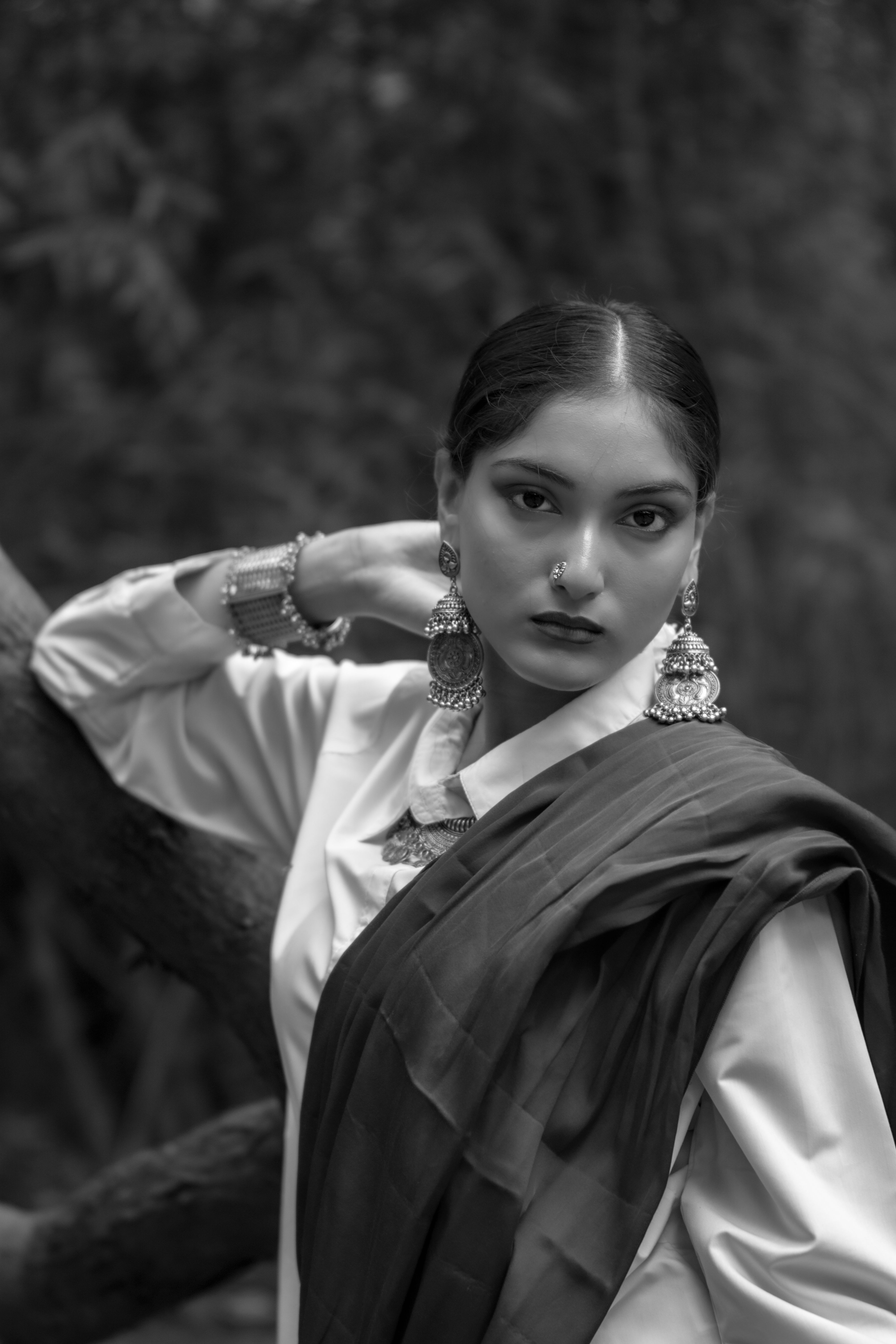 Elegant Black and White Traditional Portrait · Free Stock Photo