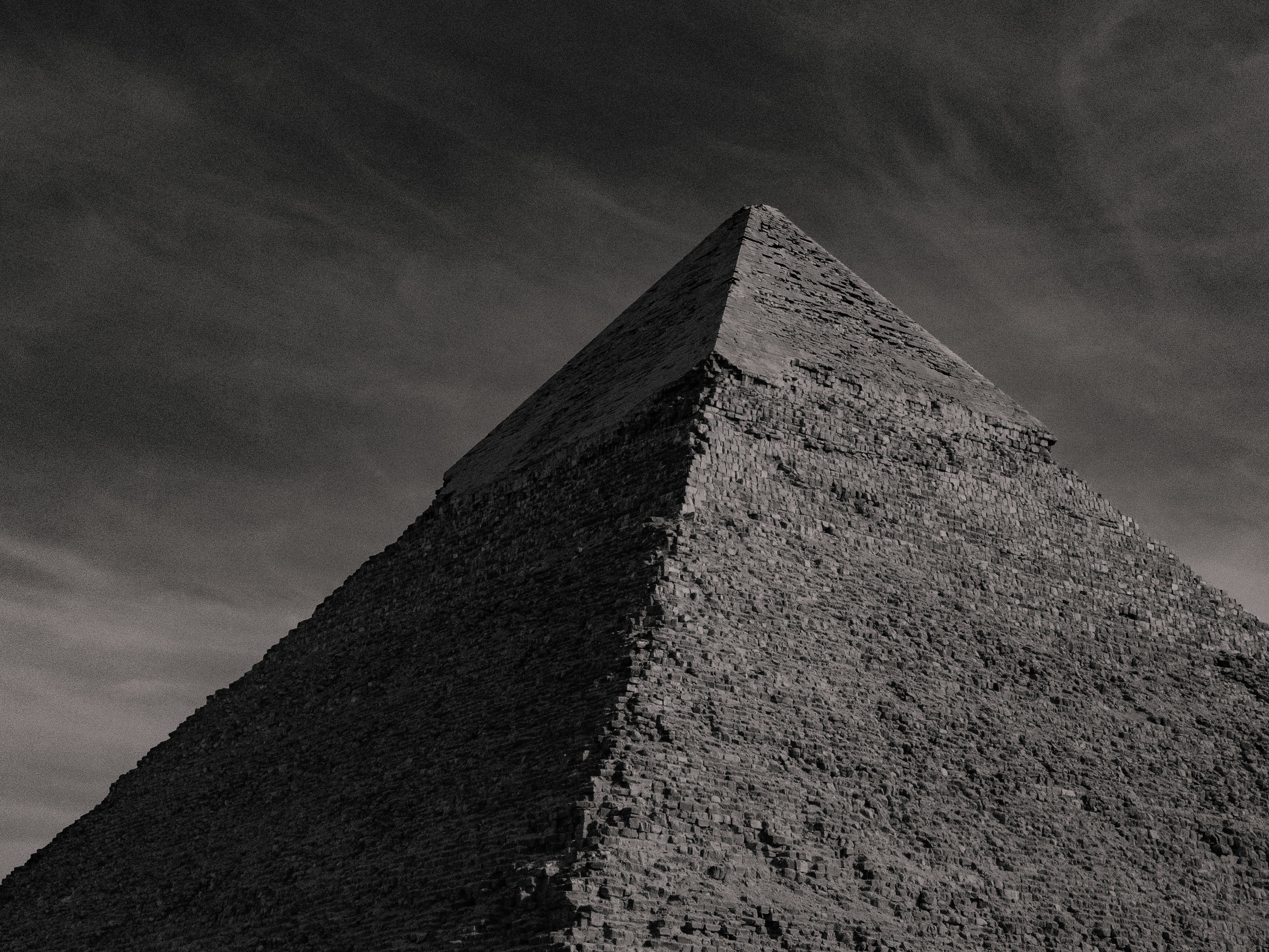 Dramatic Black and White Pyramid View · Free Stock Photo