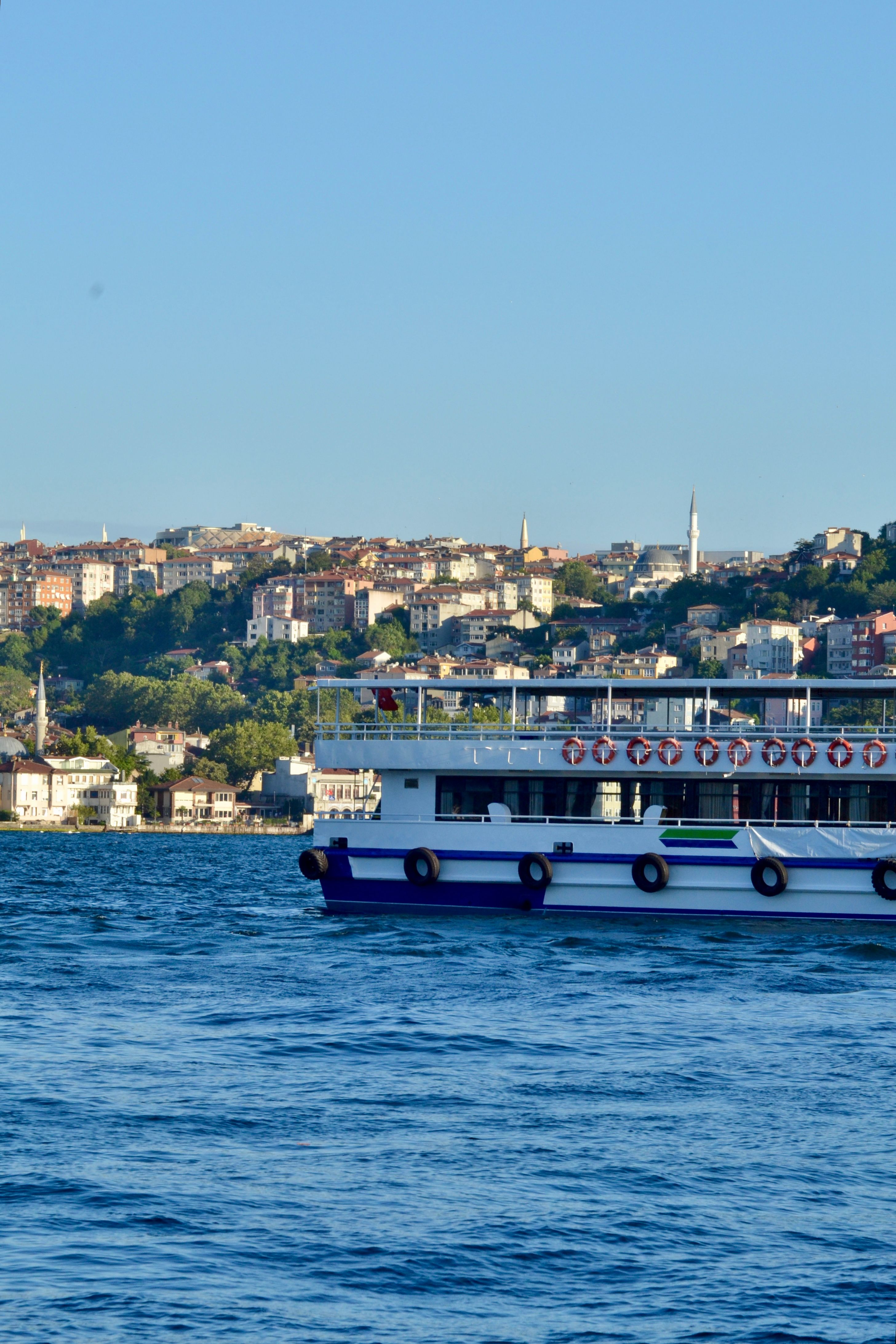 Cruise Ship on Bosphorus with Istanbul Skyline · Free Stock Photo