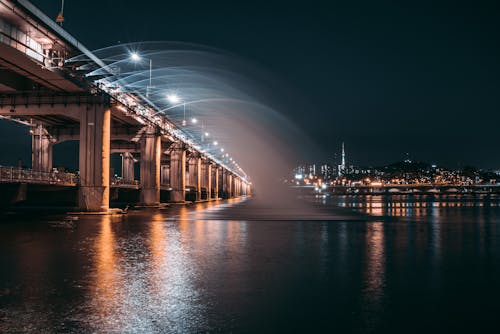 Бесплатное стоковое фото с Баньпо мост, вечер, вода