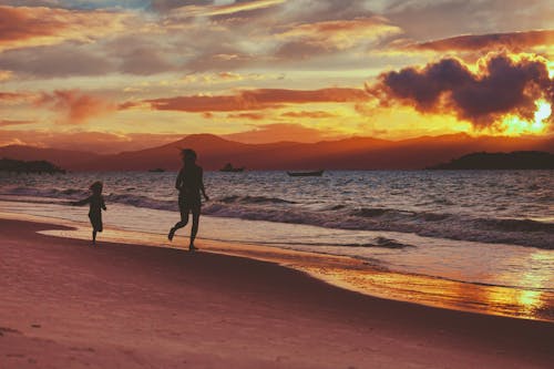 免費 海灘在黎明時的照片 圖庫相片