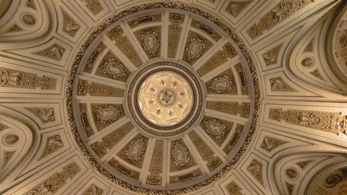 Free Detailed view of an ornate dome ceiling inside a historic building in Vienna, Austria. Stock Photo