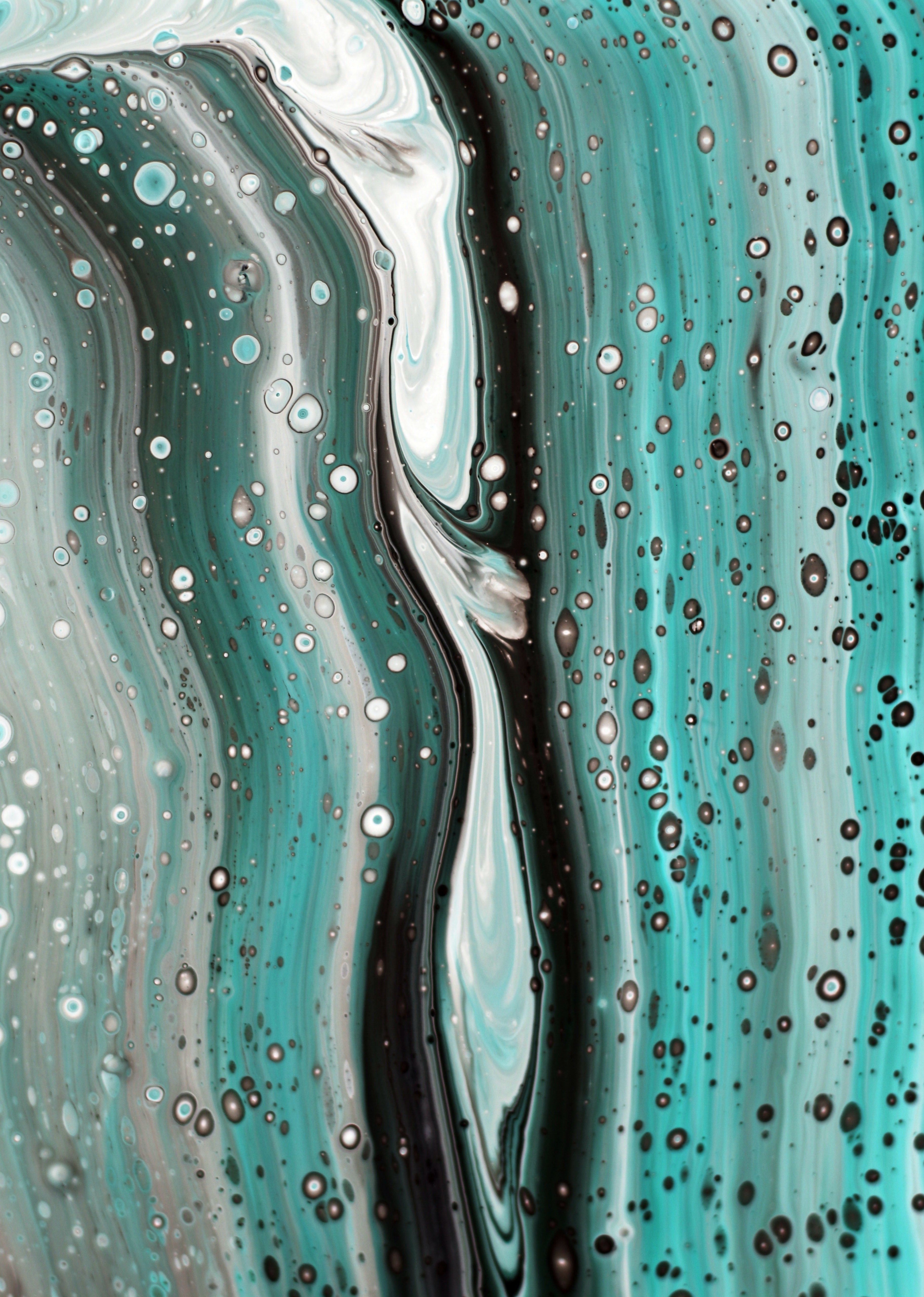 Abstract Fluid Art in Turquoise and White Hues · Free Stock Photo