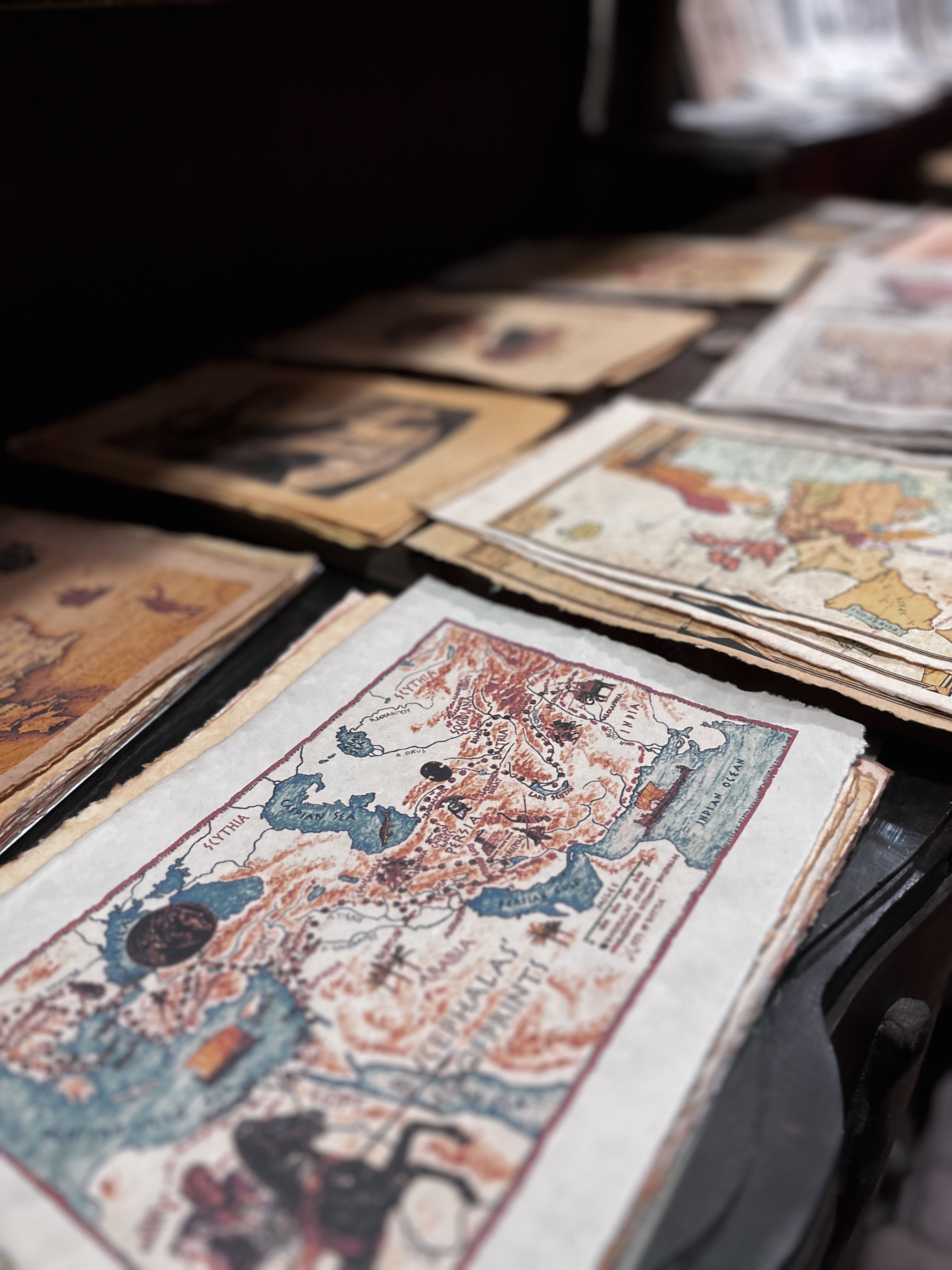 A collection of antique maps showcasing historical cartography, perfect for vintage and history themes.