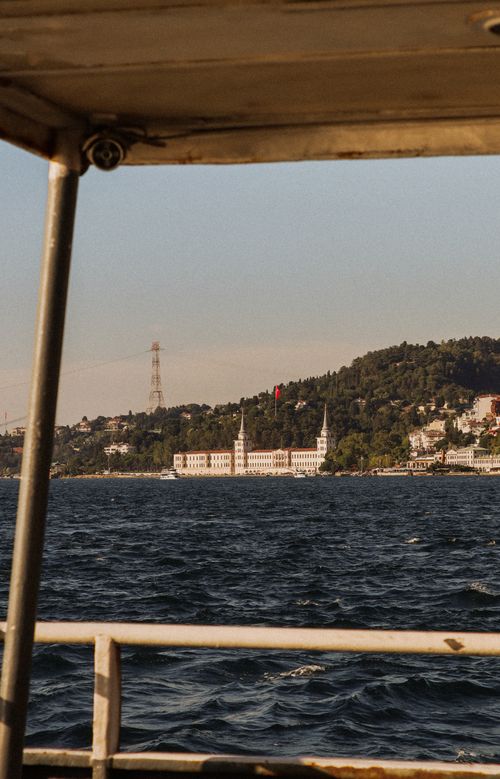 Free Historic architecture seen from a boat on the Bosphorus in Istanbul, Turkey. Stock Photo