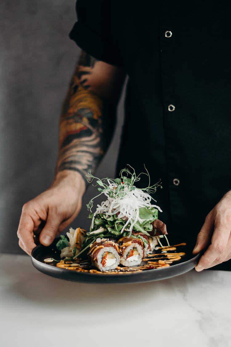 Plate Of Sushi Rolls