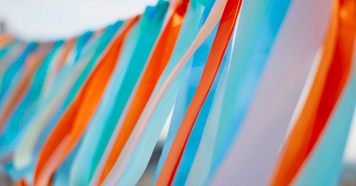 Notebook Ribbons Outside Vibrant Outdoor Festive Ribbon Decorations · Free Stock Photo