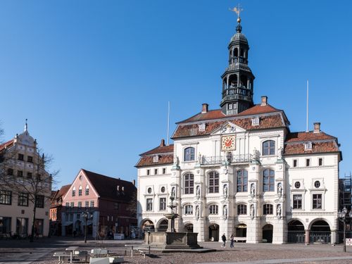 Free Capture of medieval architectural charm at the Lüneburg Town Hall, Germany. Stock Photo