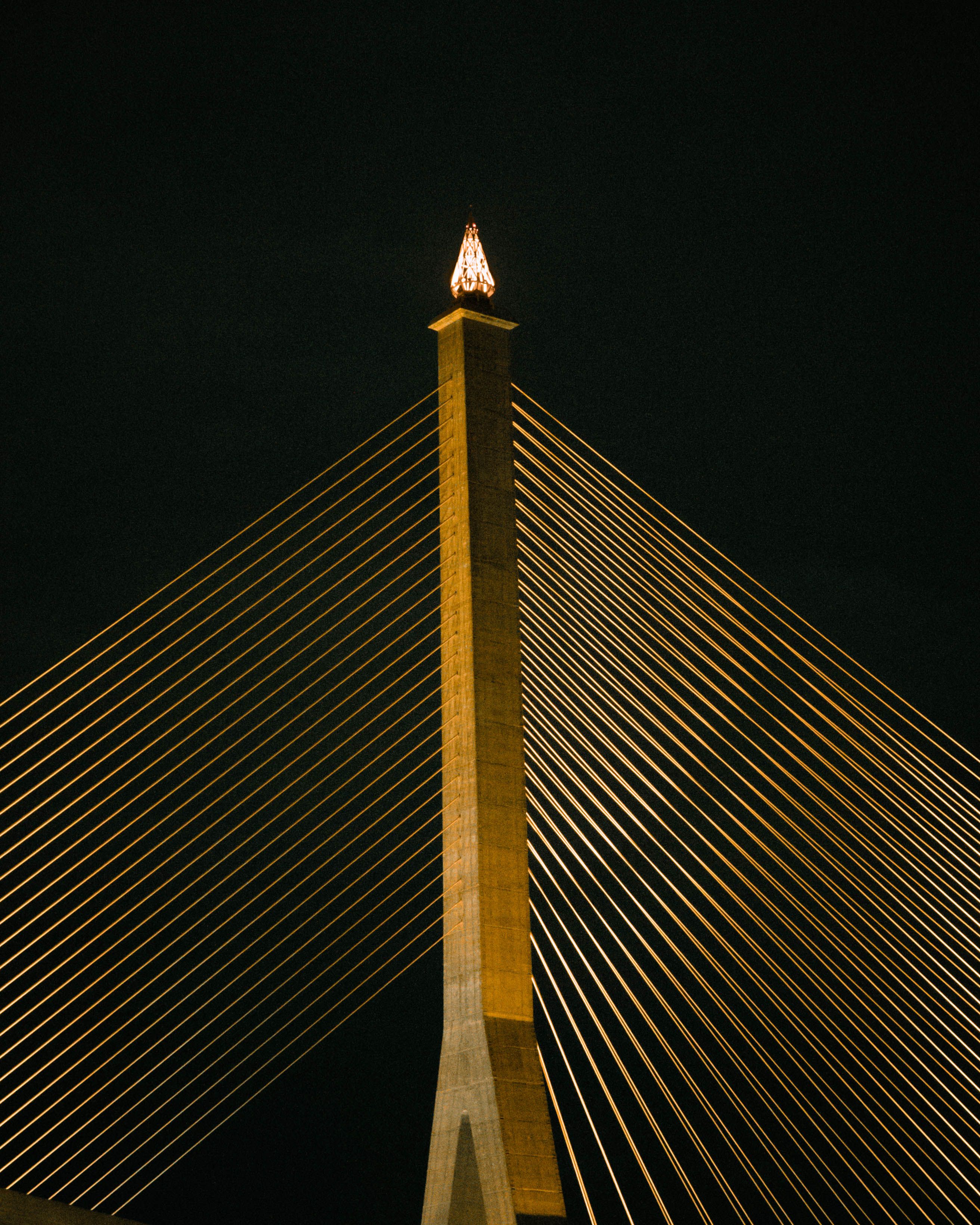 Rama VIII Bridge Illuminated at Night · Free Stock Photo