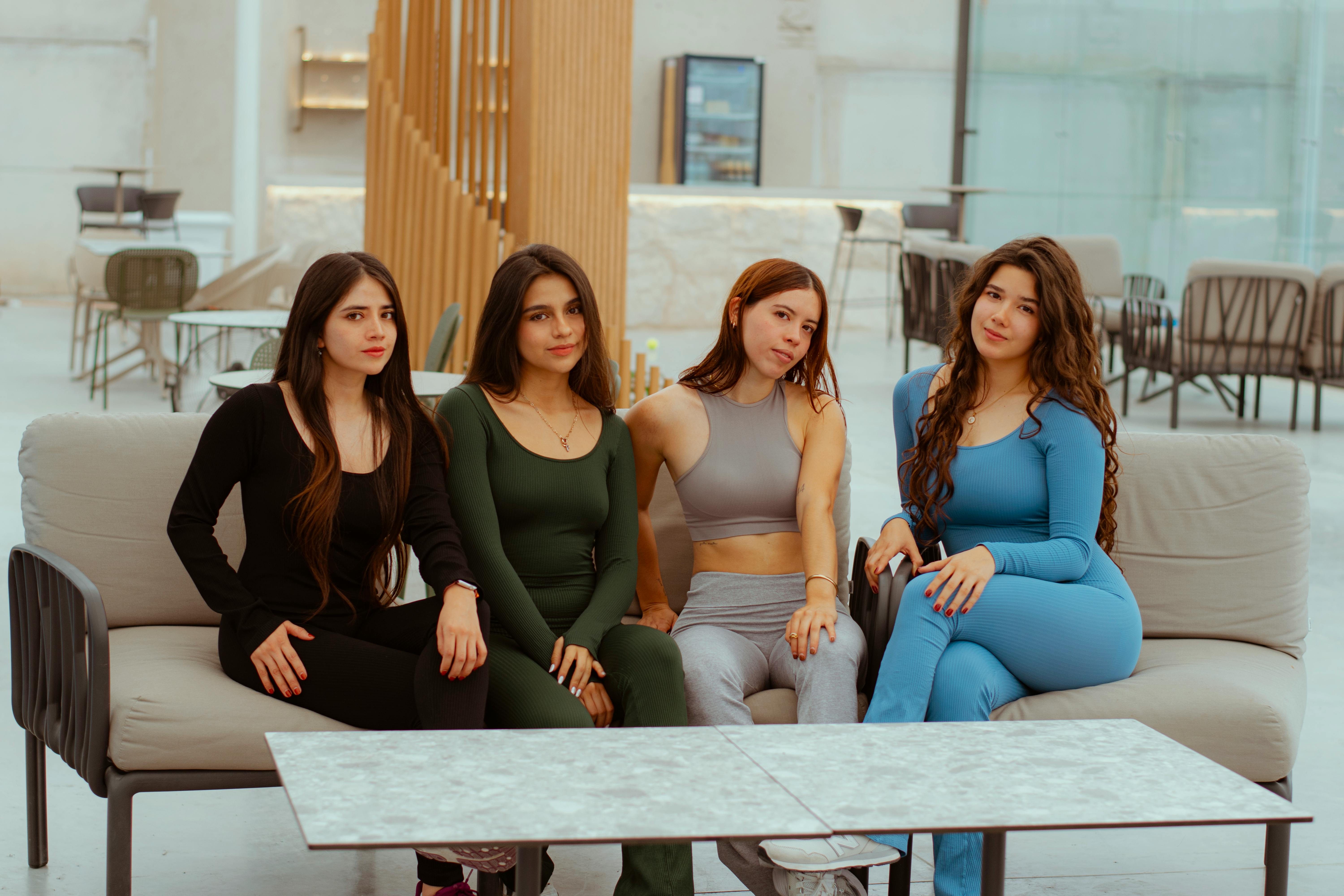 Group of Young Women Relaxing Indoors