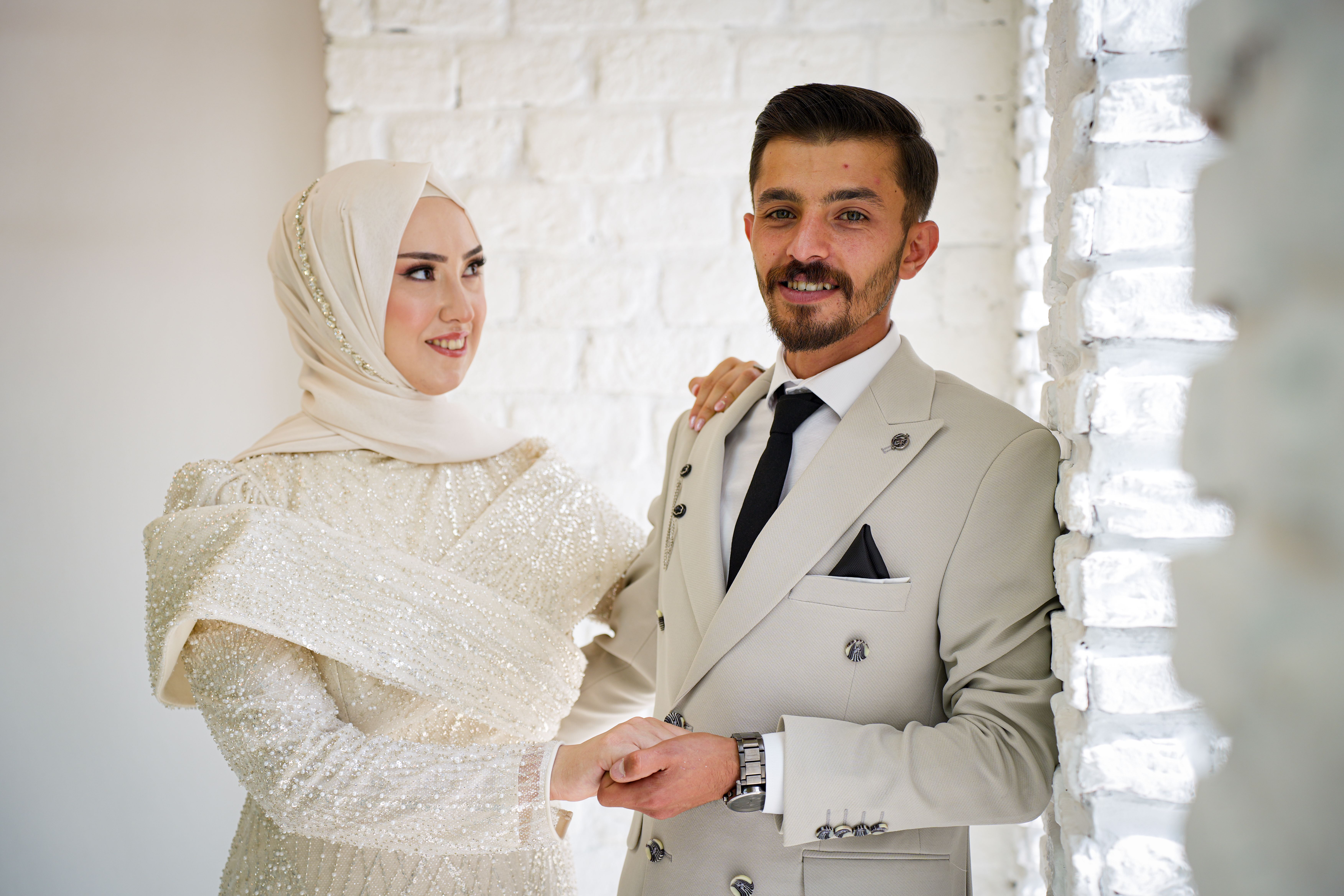 Couple celebrating their wedding day