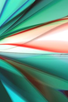 Dynamic abstract image featuring vibrant light streaks in teal and red tones.