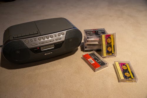 Free stock photo of boombox, cassette tapes, cassettes