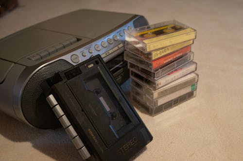 Free stock photo of boombox, cassette tapes, cassettes