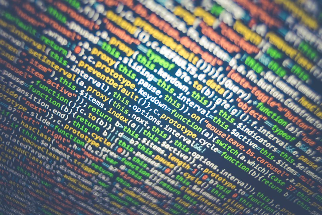 Custom WordPress Development: Tailored Solutions for Growing Businesses 1 Vibrant multicolored source code displayed on a computer screen, depicting programming and web development concepts.