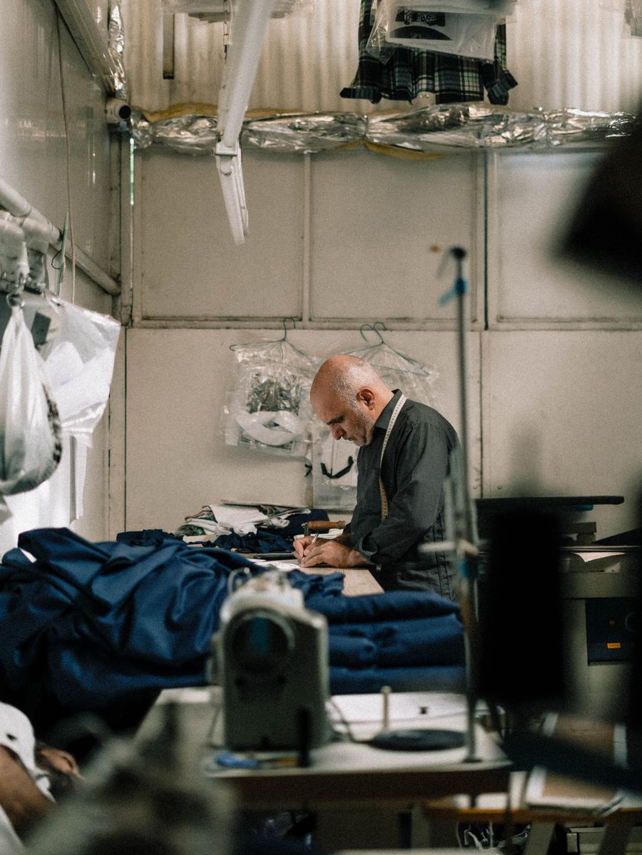 Tailor at work in the Afera Studio
