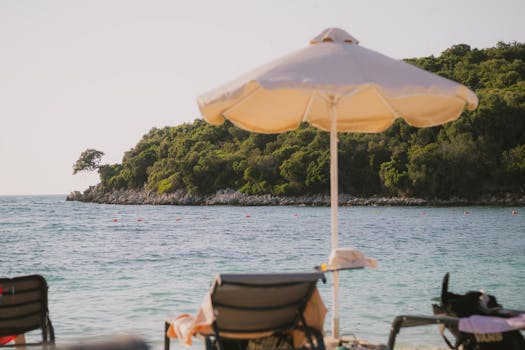 Discover tranquility with this scenic beach view in Ksamil, Albania, perfect for a peaceful getaway.