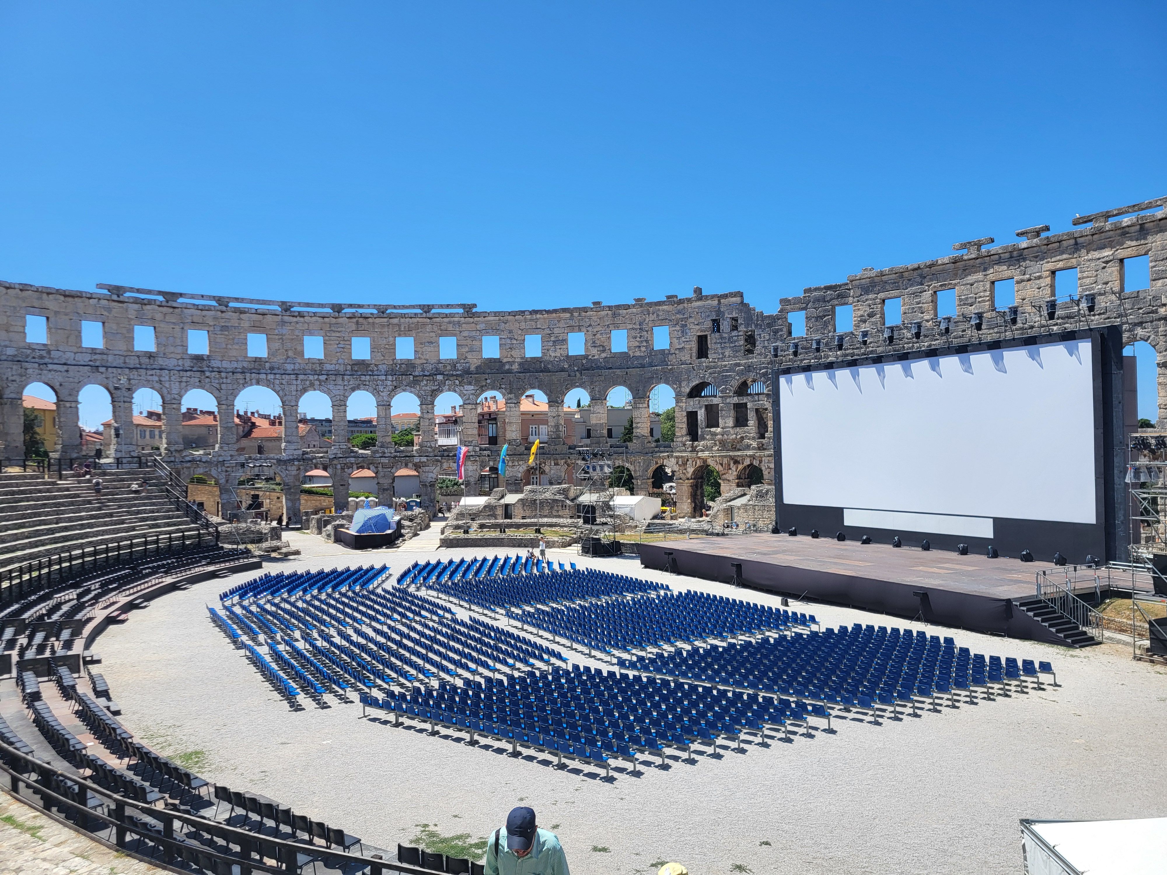 Pula Arena Outdoor Theater Setup in Croatia · Free Stock Photo