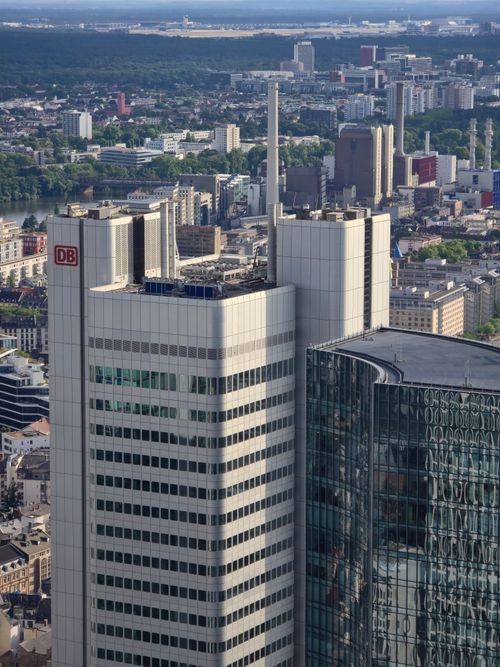 Free High-rise building in downtown Frankfurt with cityscape view. Stock Photo
