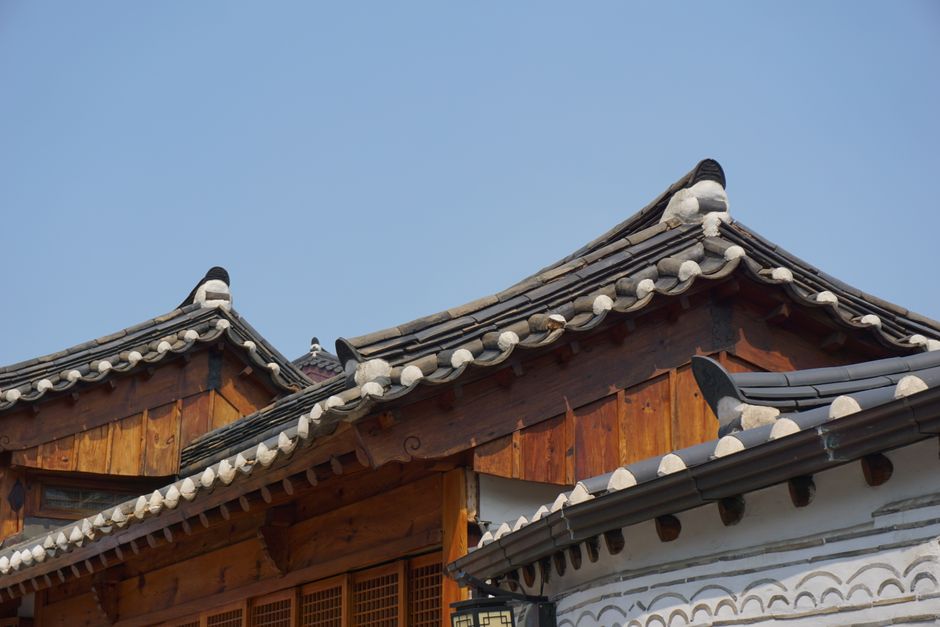 Traditional Hanok houses in Bukchon Hanok Village, Seoul, South Korea