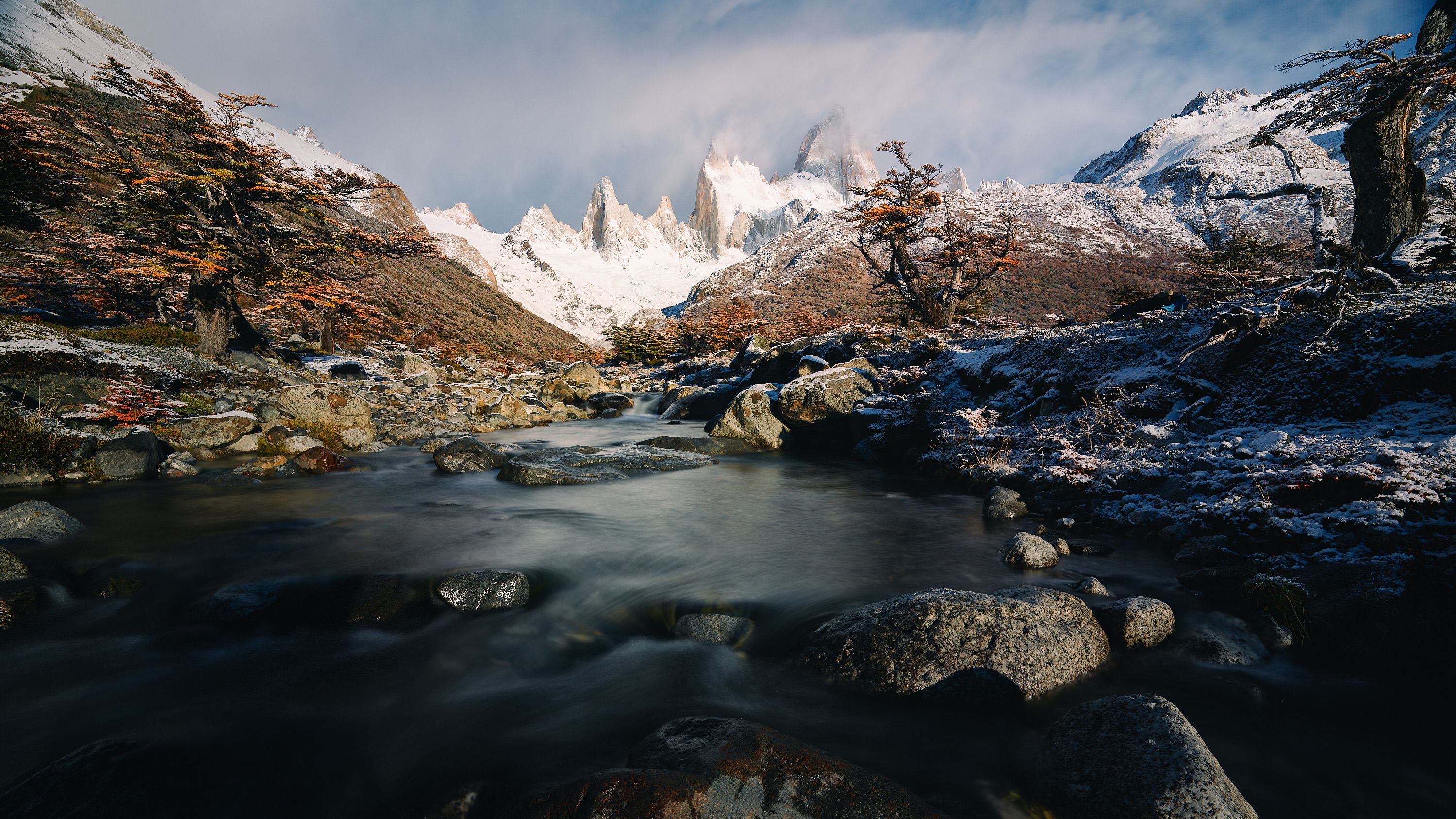 Scenic Mountain Stream in Patagonian Landscape · Free Stock Photo