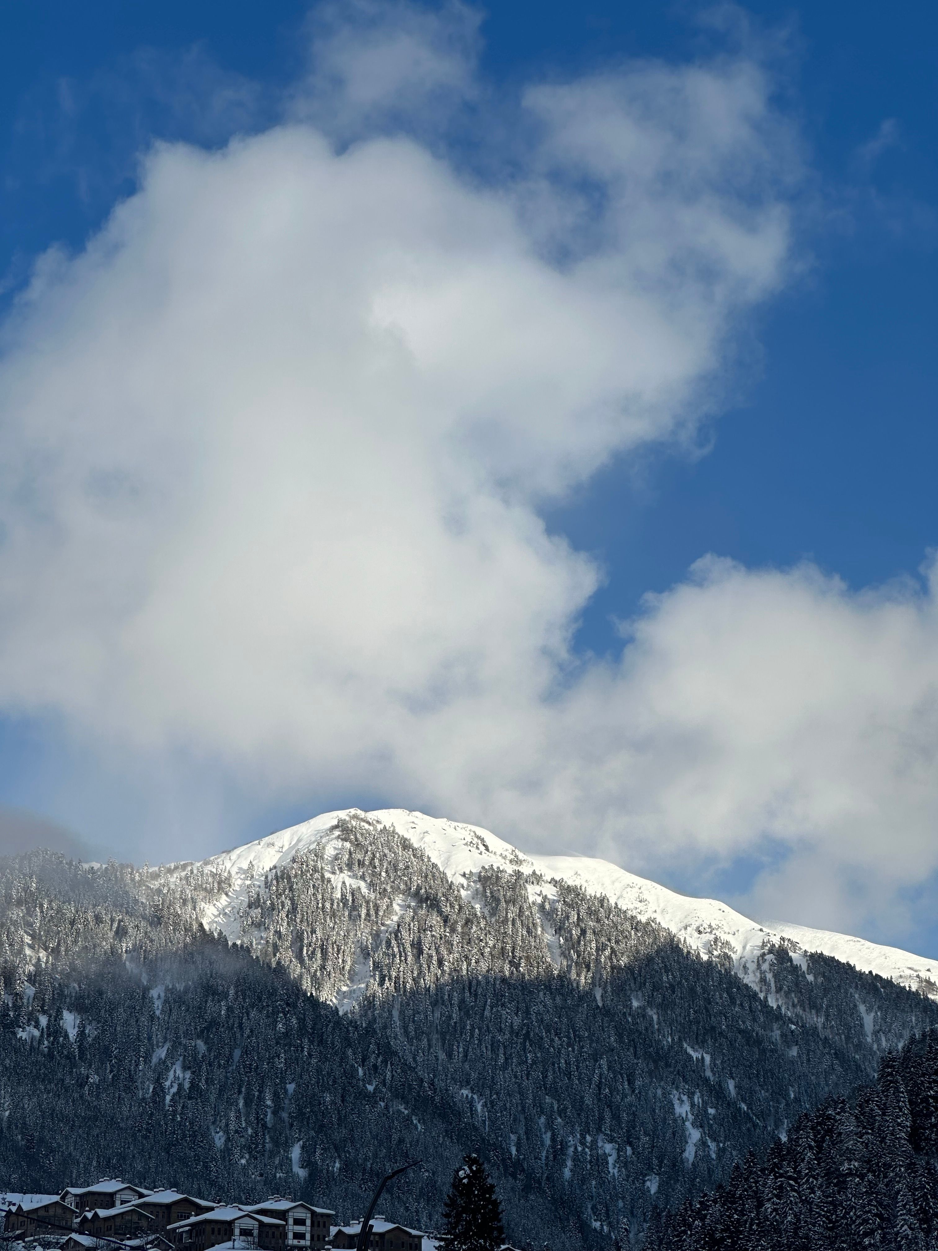 Snowy Mountain Peaks Under Clear Blue Sky · Free Stock Photo