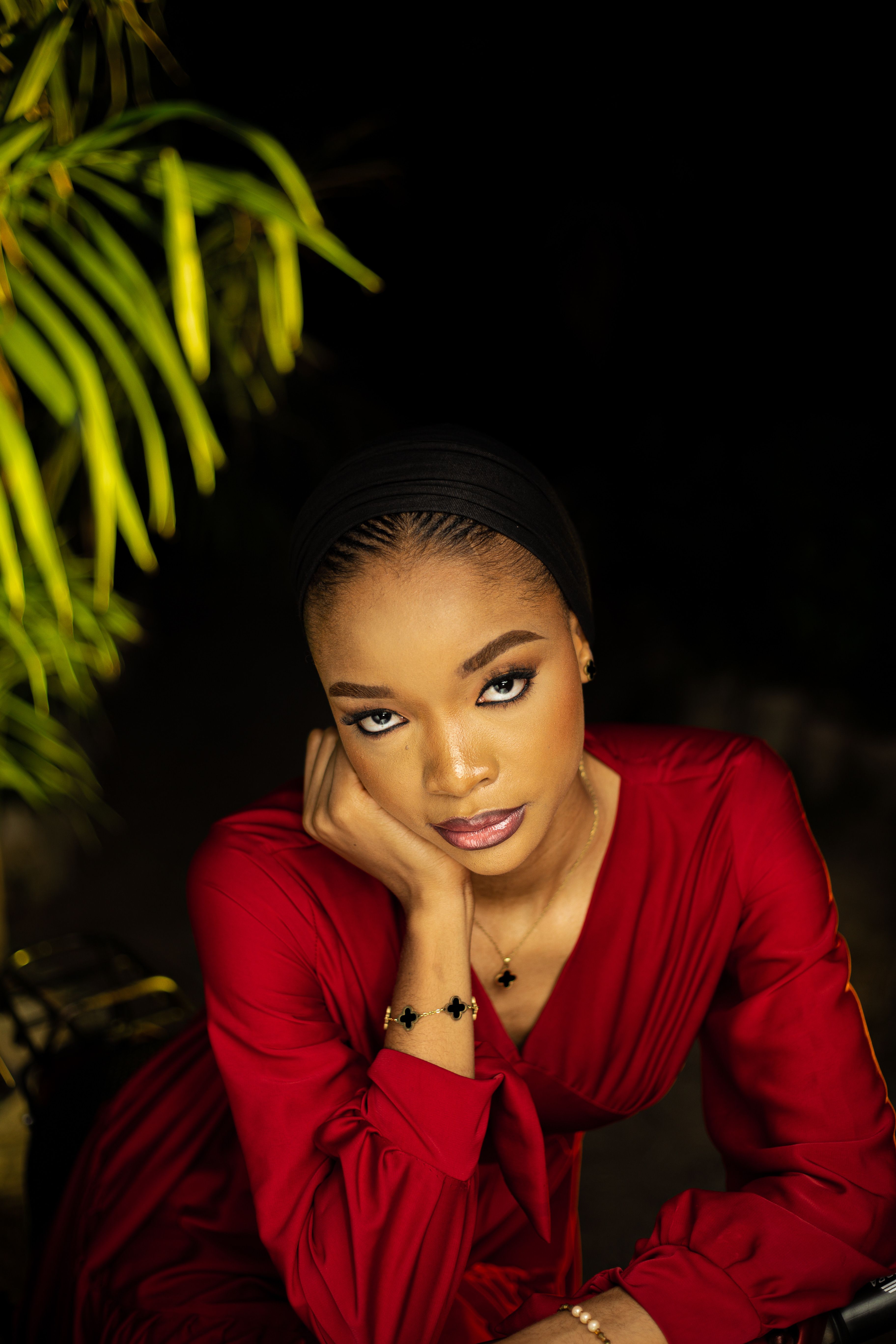 Elegant Portrait of Woman in Red Dress · Free Stock Photo