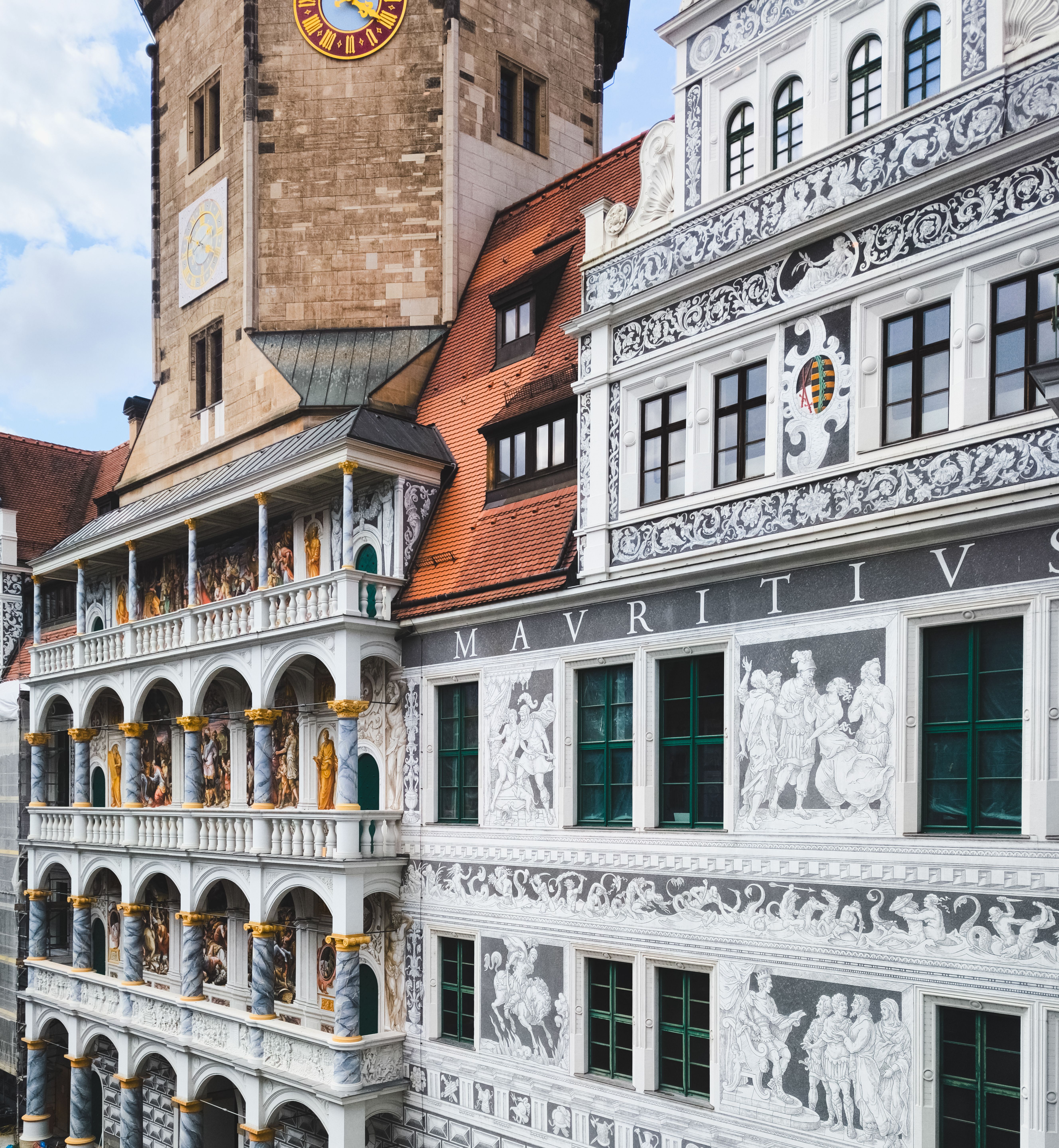 Ornate Facade of Renaissance Building in Dresden · Free Stock Photo