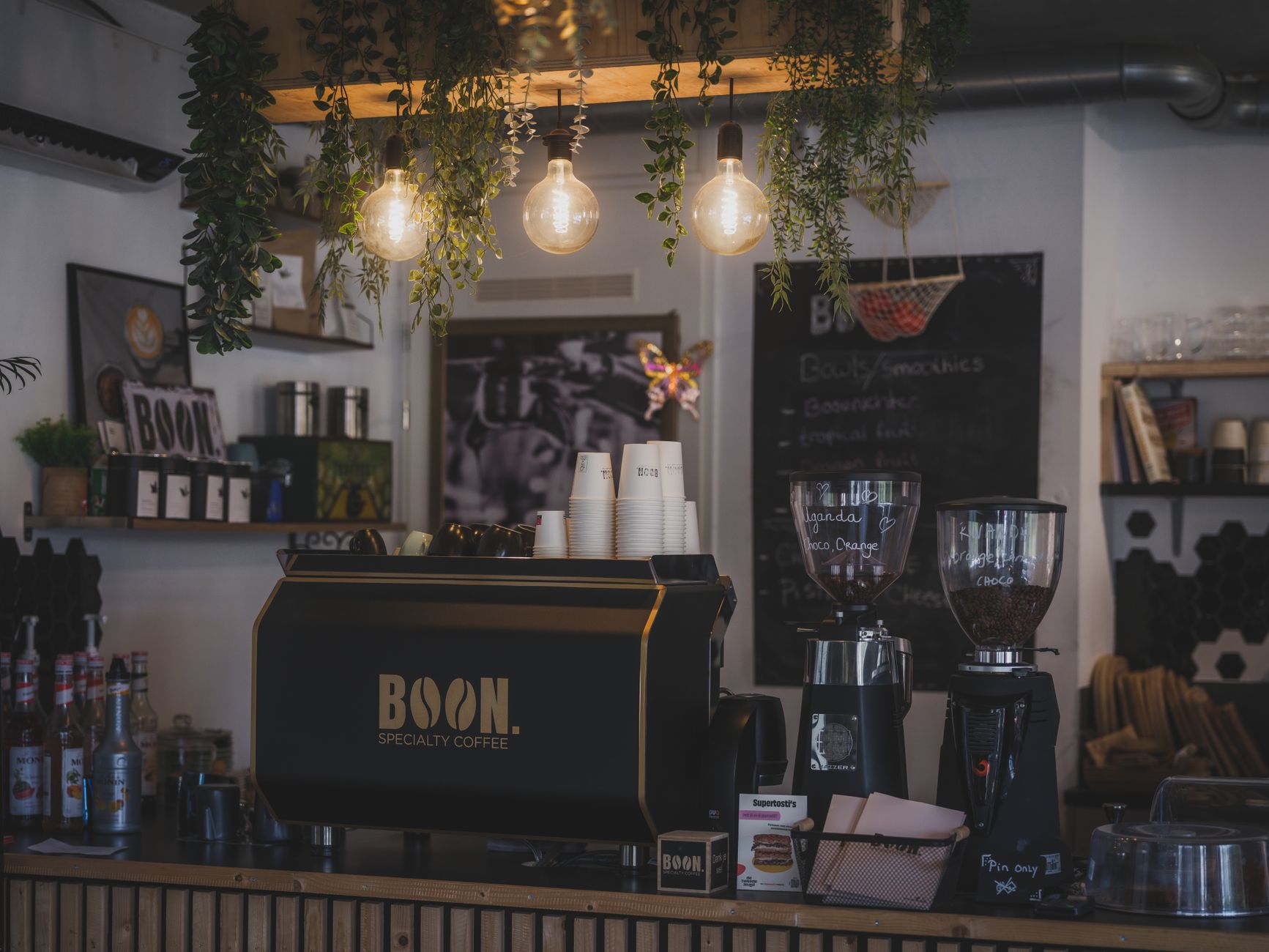 Specialty coffee being made in an independent café