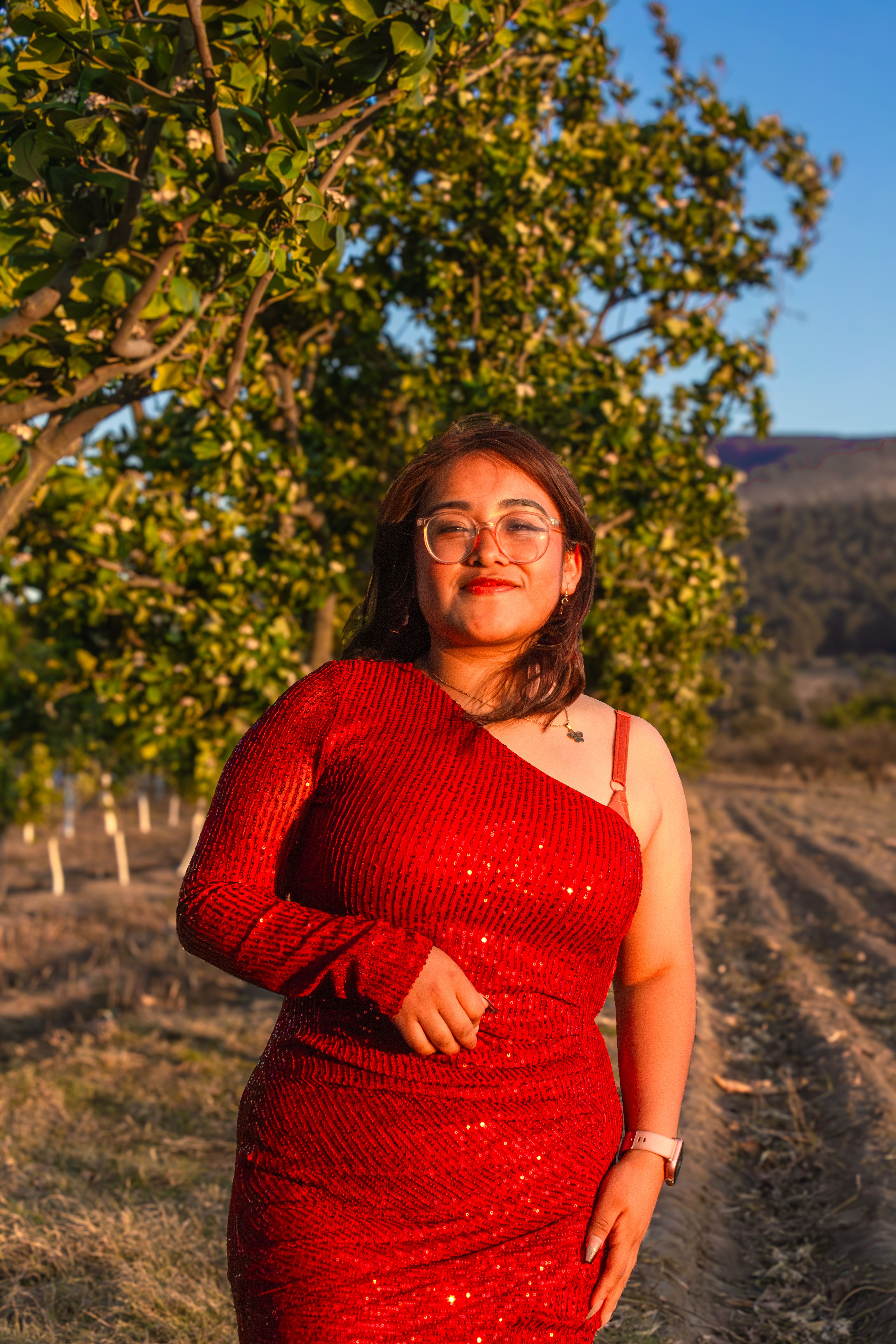 Elegant Woman in Red Dress Outdoors in Soltepec · Free Stock Photo