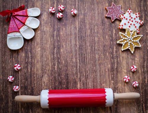 Free Red and White Rolling Pin Stock Photo