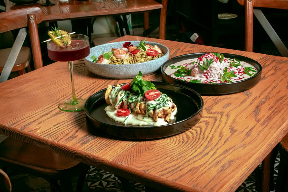 A plate of Fenek Moqli, traditional fried rabbit, served in a Maltese restaurant.