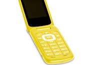 Bright Yellow Retro Flip Phone on White Background