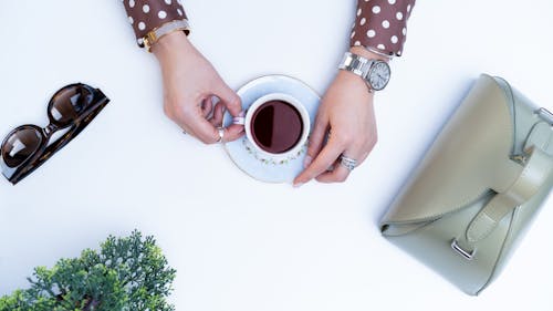 Foto Tampilan Atas Minuman Kopi