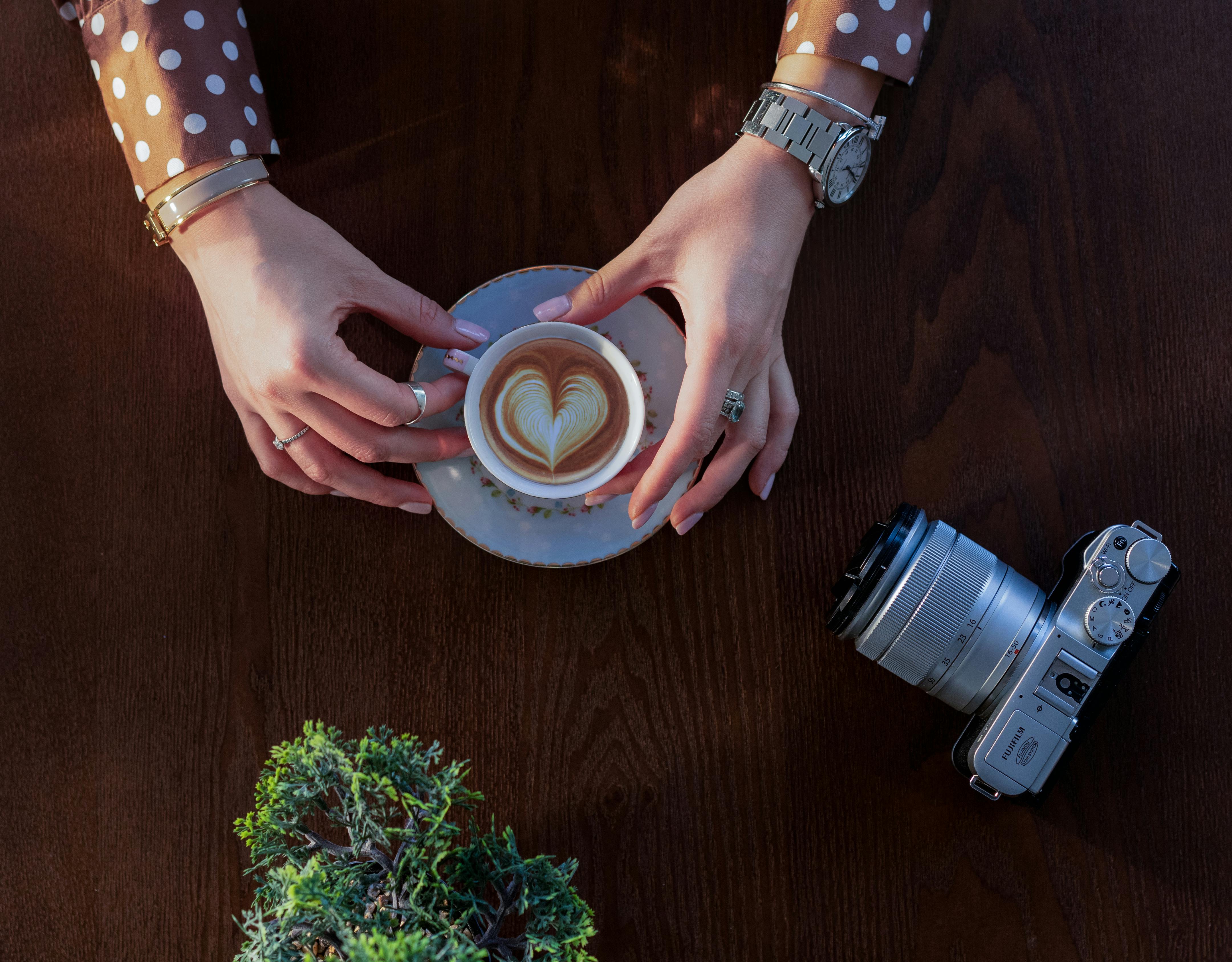 top view photo of coffee drink