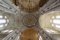 大教堂天花板的精心制作展示了复杂的建筑元素和工艺细节