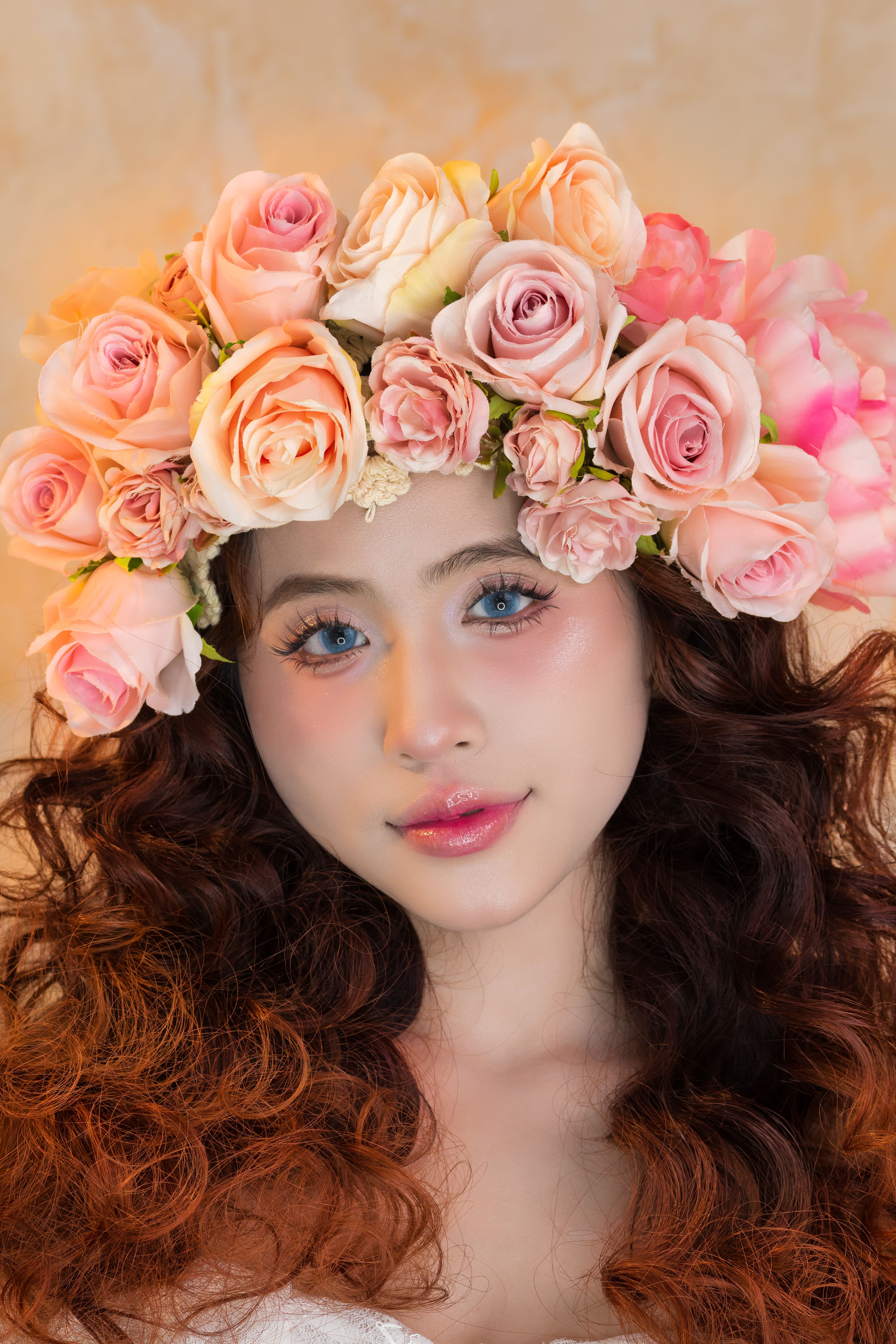 Portrait of Woman with Floral Headpiece · Free Stock Photo
