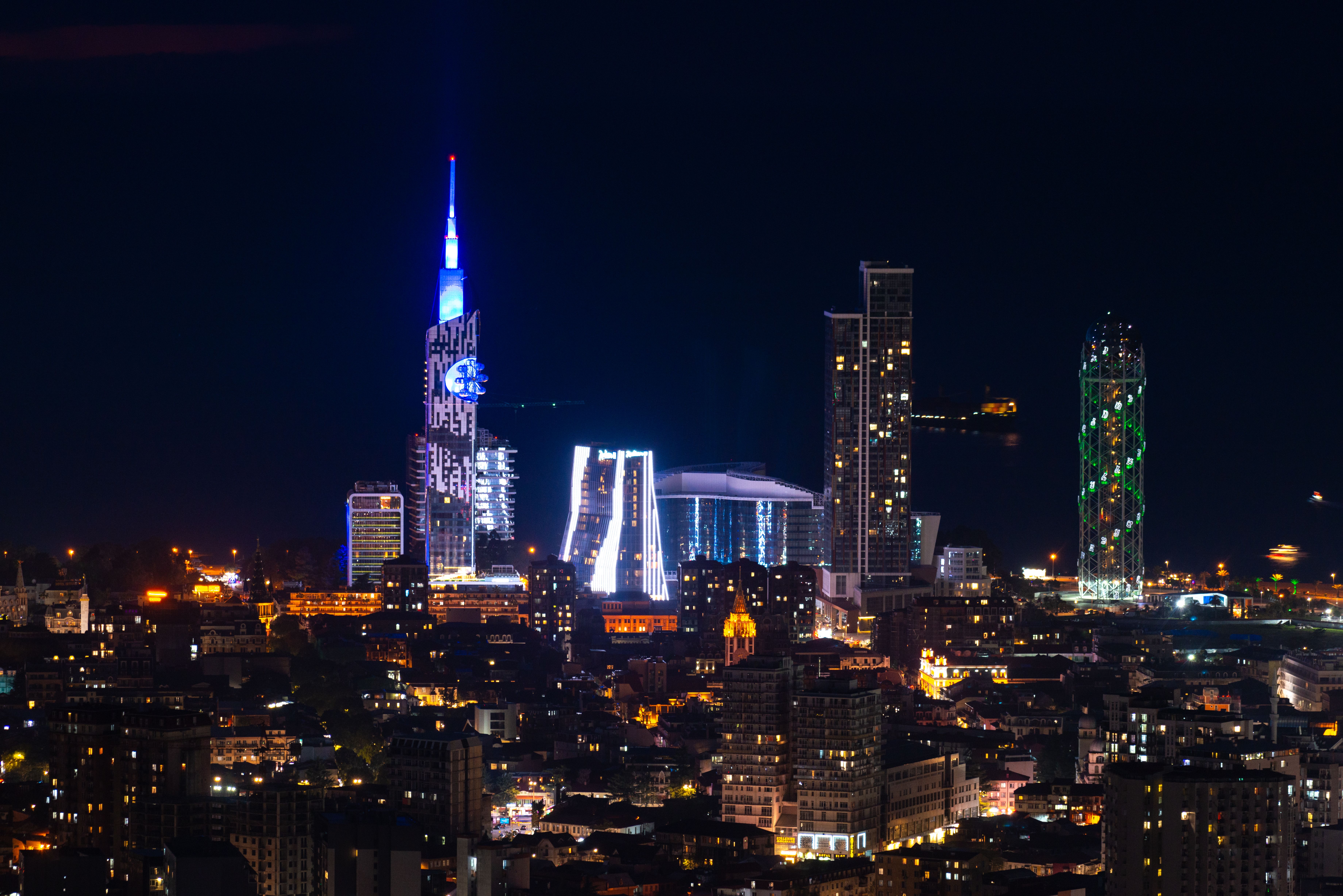 nighttime-cityscape-of-batumi-georgia-s-skyline-free-stock-photo