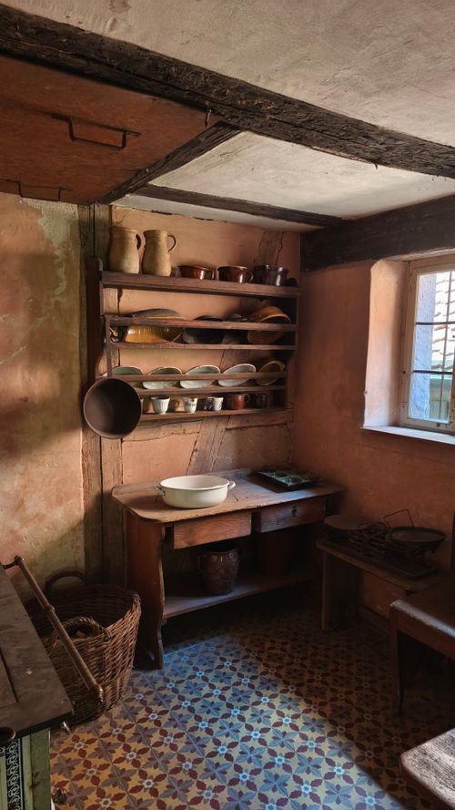 Free Rustic kitchen interior from old German house in Bad Windsheim. Stock Photo