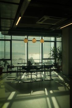 Stylish meeting room with sea view and natural light, located in İstanbul.