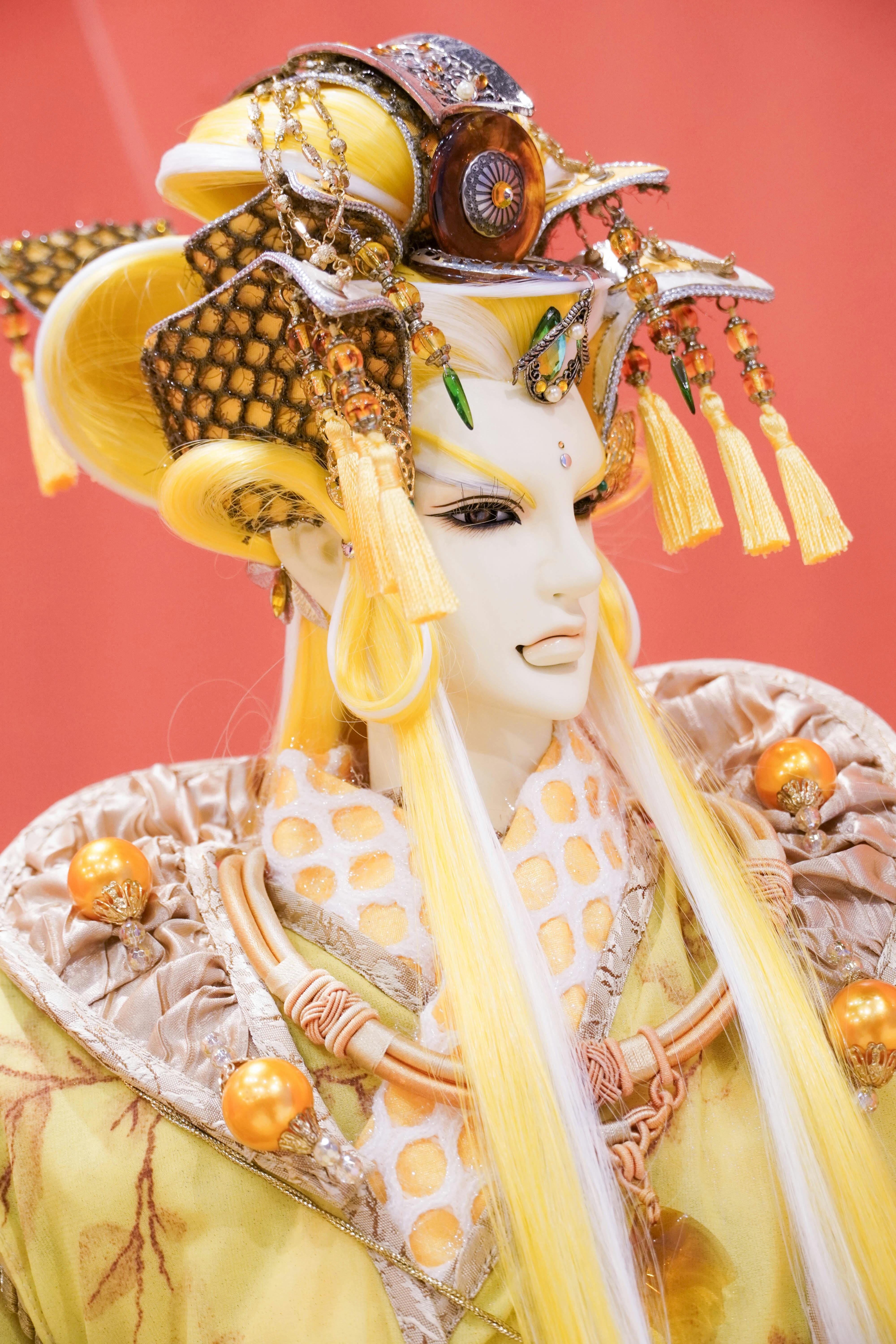 elegant traditional asian puppet with intricate design