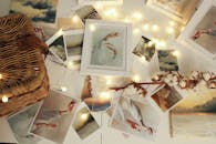 巴塞罗那的棉质树枝和串灯照片排列美观