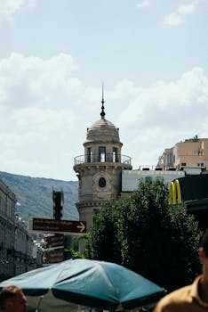Discover the charming blend of ancient and modern architecture in Tbilisi, Georgia.