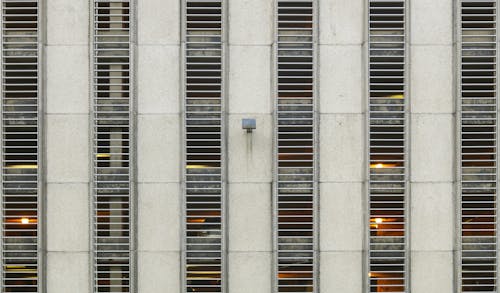 Concrete Building with Grill Windows