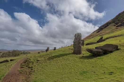 Rano Raraku moai quarry walk — Easter Island