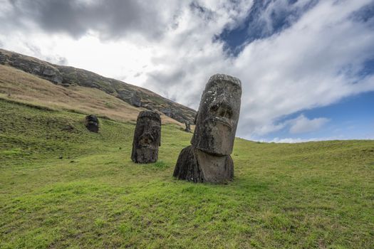 Rano Raraku moai quarry walk — Easter Island