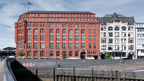 Free Explore the vibrant architectural styles of Hamburg's waterfront area in Hafencity, Germany. Stock Photo
