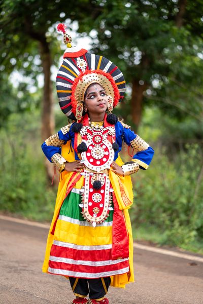 Young Girl in Traditional Indian Costume Outdoors · Free Stock Photo